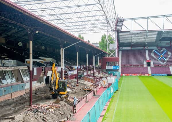 Hearts plan to have their new main stand open by September