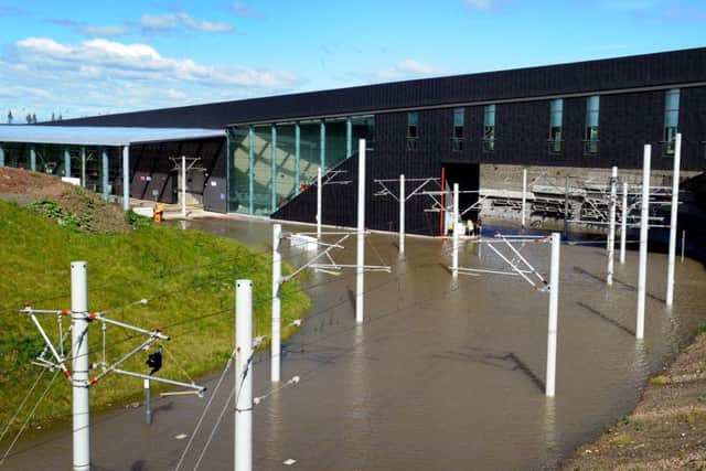 Edinburghs new Tram Gateway station was flooded due to heavy rain at the start of the month. Picture; Lisa Ferguson