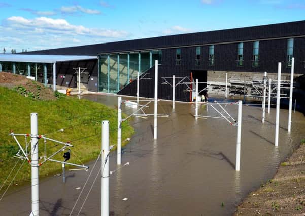 Edinburghs new Tram Gateway station was flooded due to heavy rain at the start of the month. Picture; Lisa Ferguson