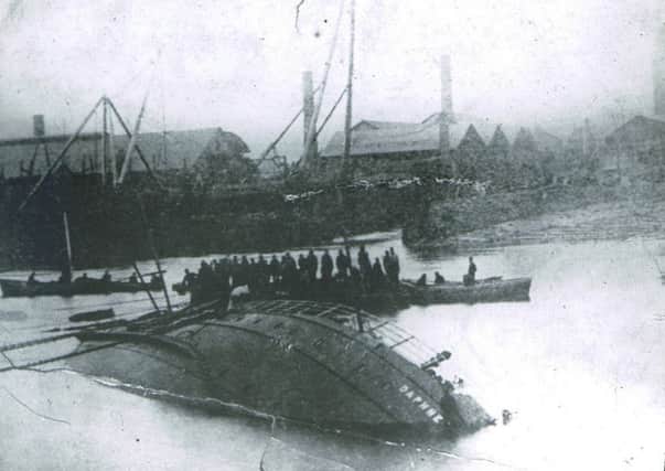 The SS Daphne is pictured submerged in the Clyde following the Scottish shipbuilding industry's worst disaster on July 3 1883. PIC: Copyright Glasgow Museums.