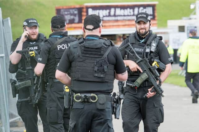 Armed police have been deployed at recent events such as Little Mix and Robbie Williams in Edinburgh (pictured). Picture; Ian Georgeson