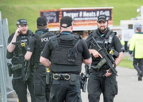 Armed police have been deployed at recent events such as Little Mix and Robbie Williams in Edinburgh (pictured).  Picture; Ian Georgeson