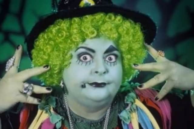 Carol Lee Scott, famous for her role as Grotbags the witch, has died. Picture; Screenshot