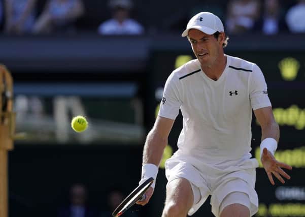 Andy Murray in action at Wimbledon. Picture; Getty