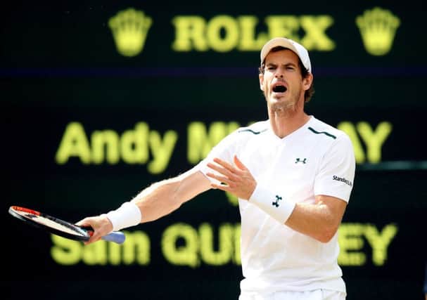 Andy Murray shows his frustration during defeat to Sam Querrey at Wimbledon. Picture: John Walton/PA Wire