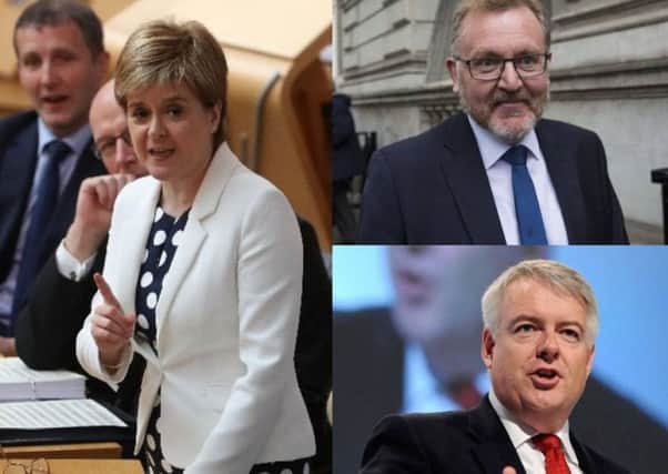 In a joint statement, Nicola Sturgeon and Carwyn Jones (bottom right) called the bill an attack on the founding principles of devolution. Scottish Secretary David Mundell said the legislation was  a "bonanza". Pictures: PA