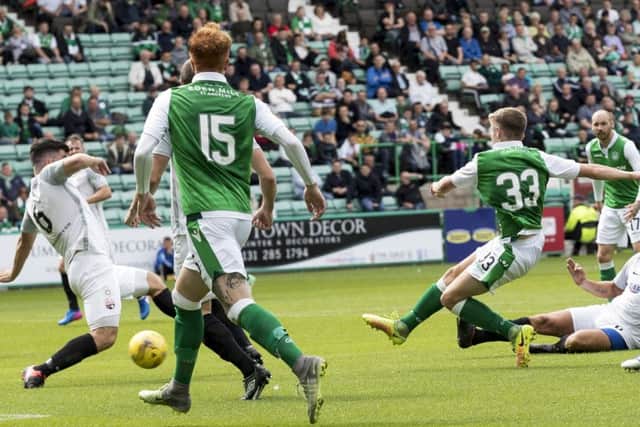 Murray fires home his goal at Easter Road
