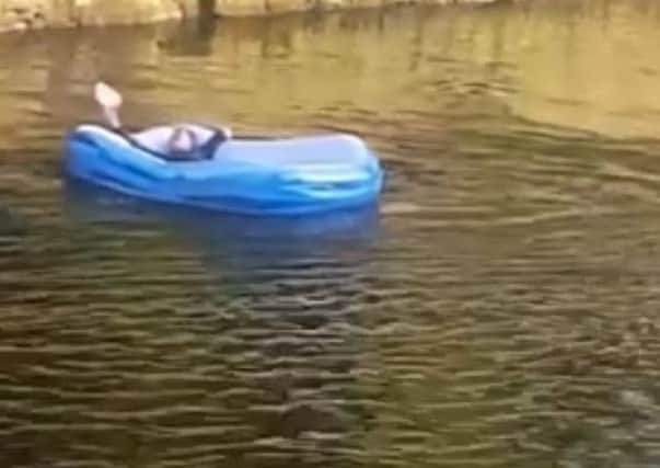 The man was seen paddling down the Kelvin