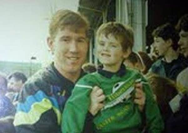 Hibs legend Keith Wright with a young Andy Murray before his tennis fame. Picture: Contributed