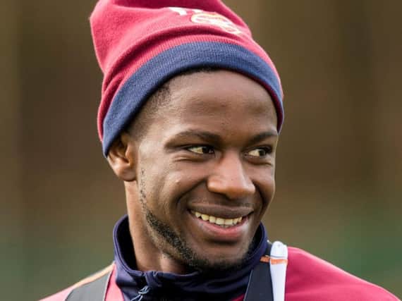 Arnaud Djoum should make his first appearance of the season for Hearts against Peterhead