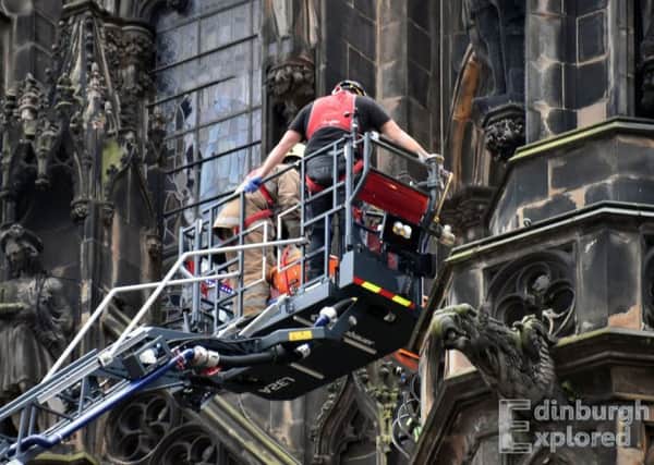 Firefighters rescued the man. Picture: Peter Hancock, Edinburgh Explored