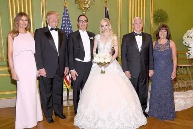 Donald Trump was among the guests at the wedding of Louise Linton.