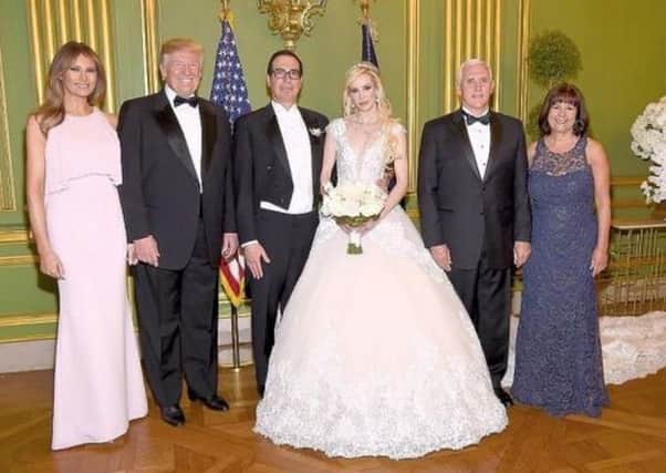 Donald Trump was among the guests at the wedding of Louise Linton.