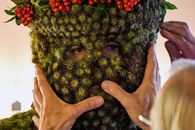The Burryman has final touches made to his costume. Picture: Getty