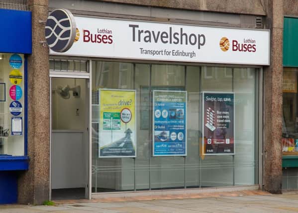 Lothian Buses Travelshop in Jarnnac Court, Dalkeith.