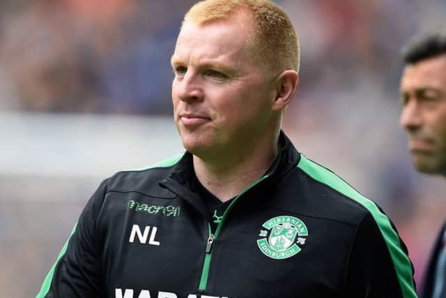 A man has been arrested over comments against Hibs manager, Neil Lennon