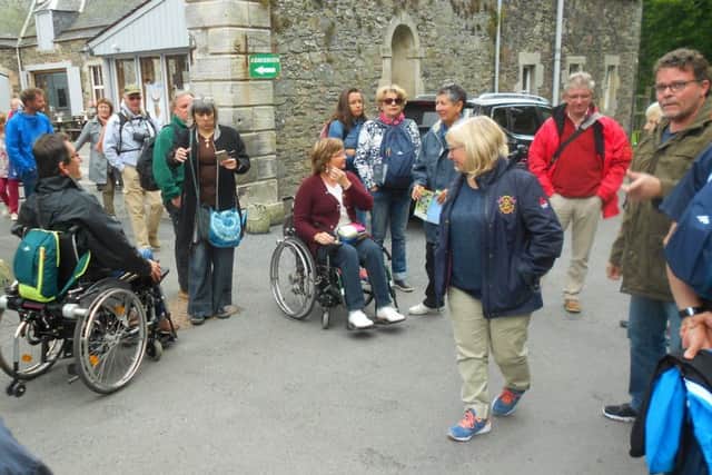 A group of 17 from Penicuik Twin Town L'Isle sur la Sorgue in Provence, in Midlothian for a visit.