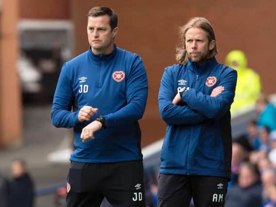 Interim head coach Jon Daly and assistant coach Austin MacPhee have helped steady the ship at Hearts