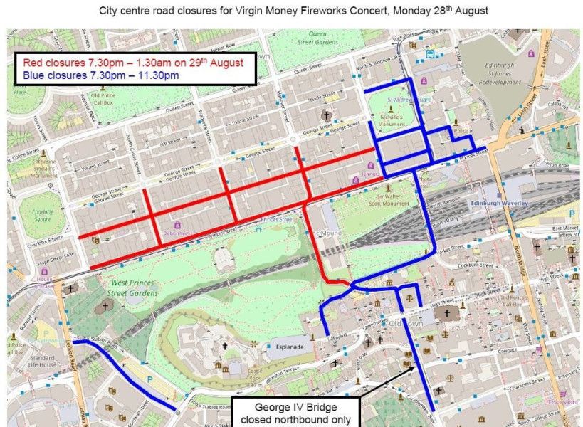 Map: Road closures revealed ahead of Fireworks Concert