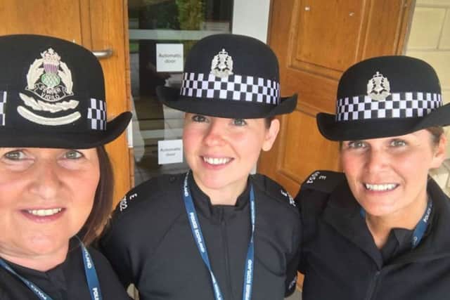 Police Scotland have been accused of "going back to the 70s" after posting a picture of female officers with the caption: "More than just pretty faces."