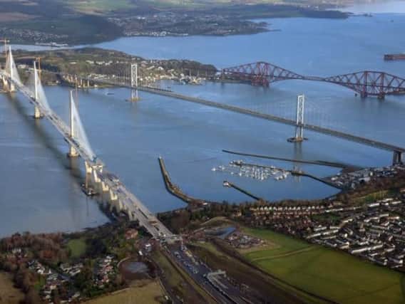 Traffic will switch twice between the Queensferry Crossing (left) and the Forth Road Bridge over an eight-day period from next Wednesday. Picture: Transport Scotland