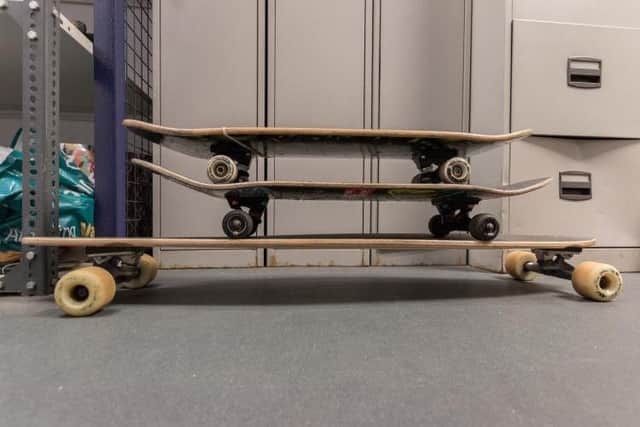 Skateboards are among the items left behind. Picture: ScotRail Alliance