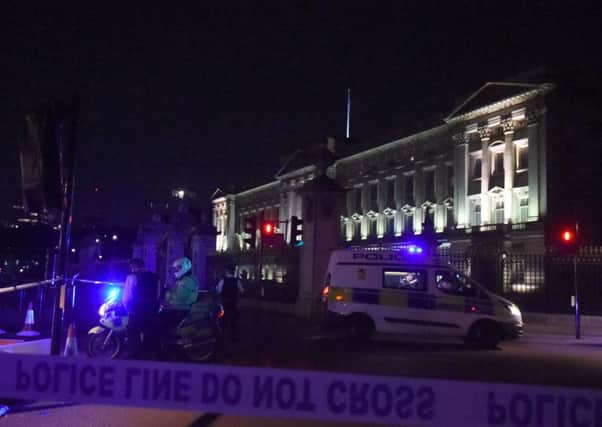A police cordon outside Buckingham Palace as a second man has been arrested on suspicion of terrorism offences Picture; PA