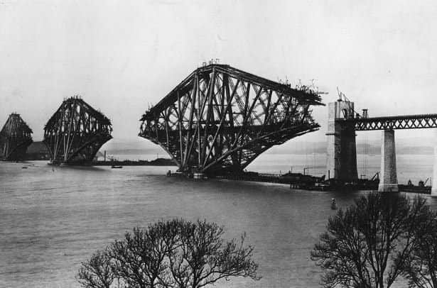 Plans for the original bridge fell through after the Tay Bridge disaster, but the current Forth Bridge was built soon after in the 1880s (Photo: Hulton Archive / Getty Images)