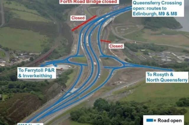 A map outlining the closures on the road. Picture; Transport Scotland.