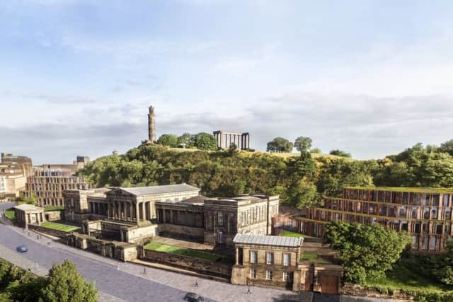 Artist's impression of how the proposed hotel would have looked at the Royal High School site. Picture: Contributed