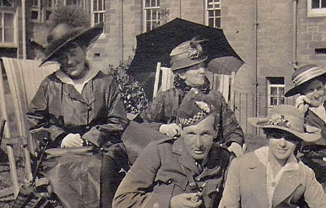 William Ewart Gladstone-Millar with his family at Bangour Hospital.