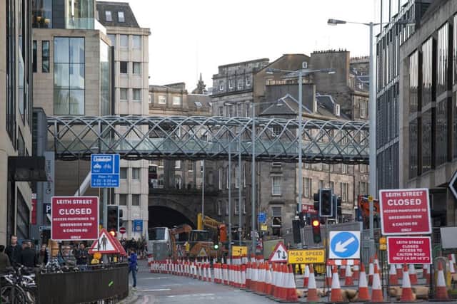 The walkway over Leith Street which is due to be dismantled