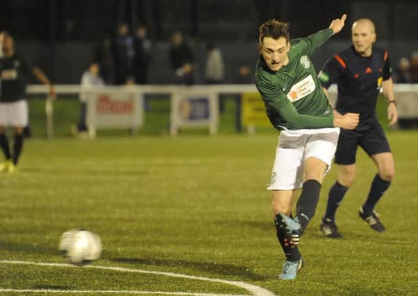 Taylor Hendry, pictured playing for Hibs 20s, scored for Edinburgh United