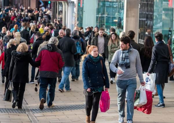 Footfall on Princes Street at the beginning of the year was down on last year's figures. Picture: Ian Georgeson