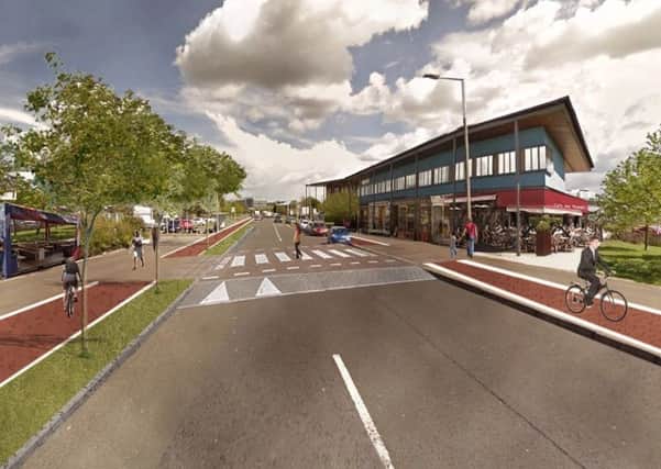 An artist's impression of one of the proposed new cycle lanes for west Edinburgh. Picture: contributed