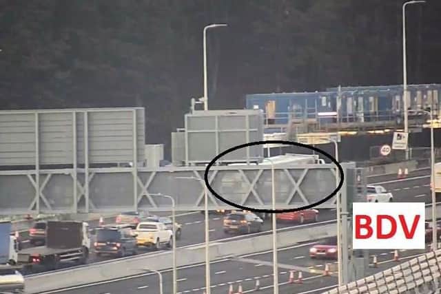 An earlier incident on the Queensferry Crossing. Picture; Traffic Scotland