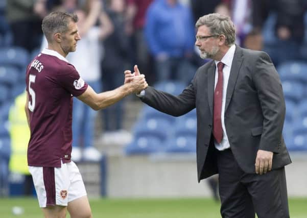 Hearts manager Craig Levein hopes to have Aaron Hughes in his squad for Saturday's match at Partick. Pic: SNS