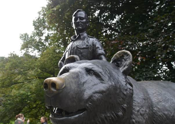The statue of Wojtek the bear is showing signs of wear around its nose and ears. Picture: Jon Savage