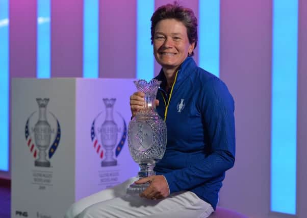 Catriona Matthew is announced as the European Team Captain for the 2019 Solheim Cup at Gleneagles. Picture: Mark Runnacles/Getty Images