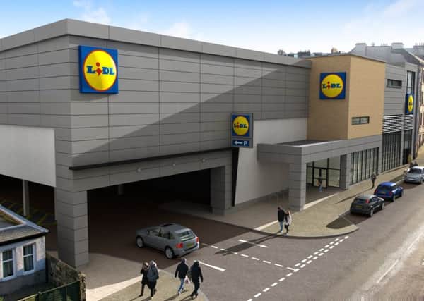 An artist's impression of the new Lidl planned for Easter Road