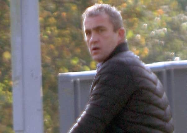 Richard Dallas outside Livingston Sheriff Court today after pleading guilty to sending fake threats that he was going to kill himself to his ex. Picture; 
Vic Rodrick