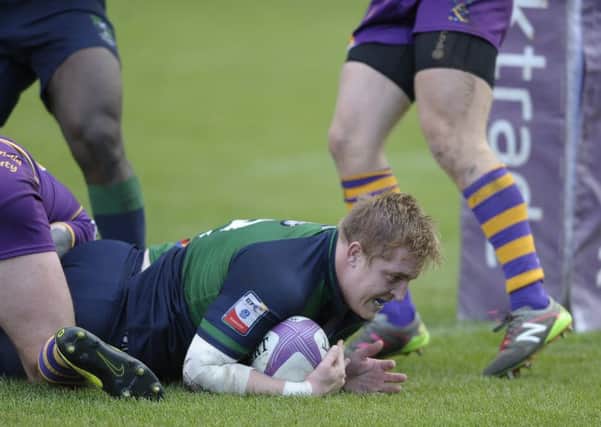 Johnny Matthews scored a hat-trick of tries as Boroughmuir edged out Marr in a captivating clash at Meggetland. Pic: Neil Hanna