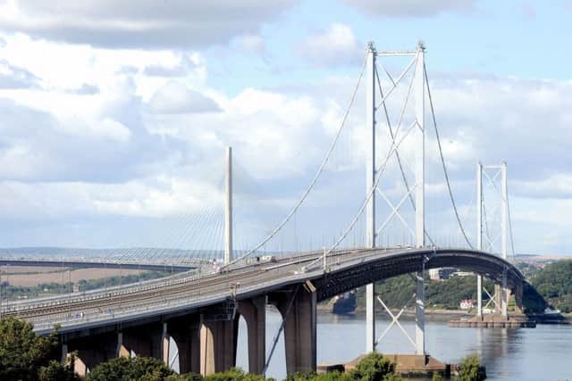 The Forth Road Bridge is closed due to high winds.