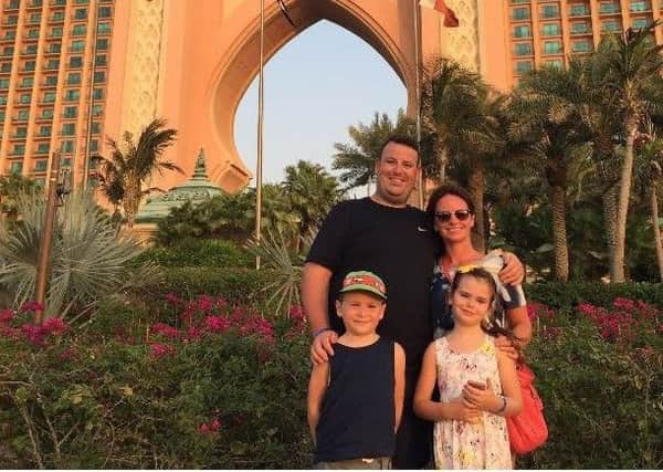 Billy Barclay and family on last year's trip to UAE
