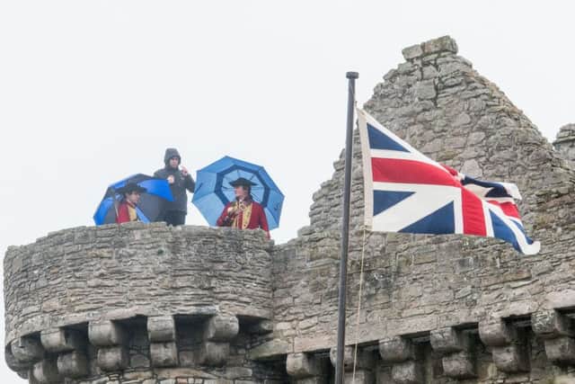 Filming Outlander at Craigmillar Castle. Picture: Ian Georgeson