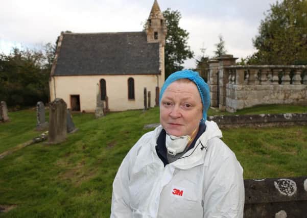 Profesor Dame Sue Blacs leading the exhumation at Wardlaw Mausoleum near Invernes today. PIC: Peter Jolly