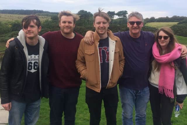 Gerry Farrell with his brood of reluctant anglers at Coldingham Loch