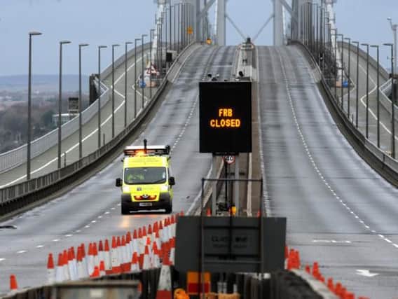 The Forth Road Bridge has been closed to all but cyclists and walkers since last month. Picture: Jane Barlow