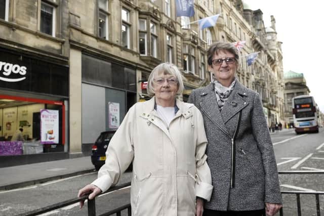 Eileen Nisbet (left) and Nan Rourke Rafferty (right) have met up for the first time in more than 50 years. Picture: Neil Hanna