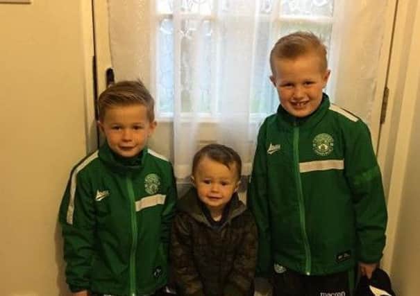 Luke Robertson - whose experimental treatment in Mexico has already extended  his life span past that which the UK doctors thought he would achieve.
 Pictured as he heads off to Hibs football camp with his young brother, Lewis
